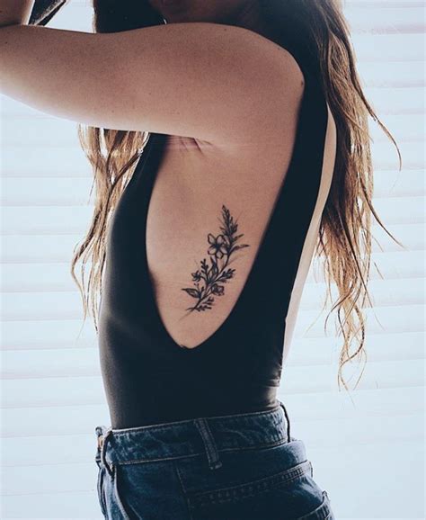 side boob tattoo ideas|27 Feminine Side Boob Flower Tattoos